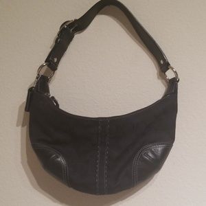 Coach Hobo Purse. Black Fabric/leather.